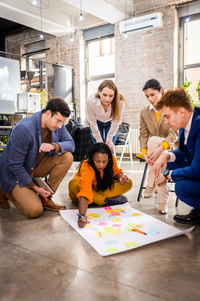 Business team working in a start-up office